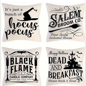 NEW-4 HALLOWEEN THROW PILLOW COVERS